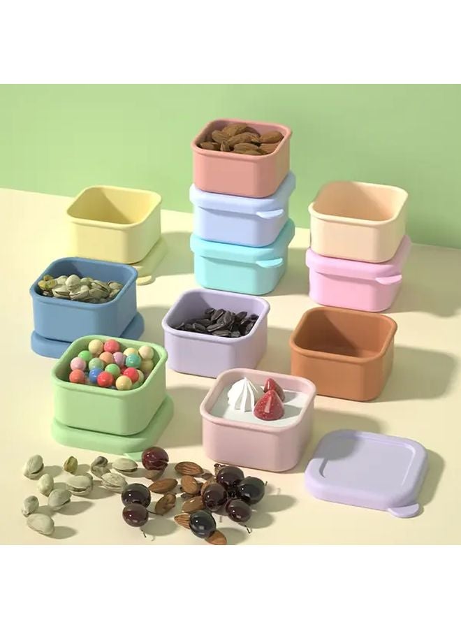 Grayish Blue Leak Proof Silicone Lunch Box Airtight Food Container Dishwasher Safe - Image 1